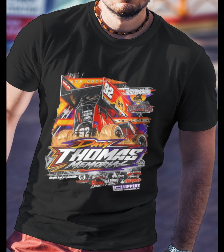 2nd Annual Davy Thomas Memorial 92 Sprint Car Placerville Speedway Challenge Tour 2020 T-Shirt