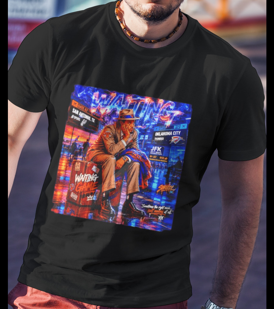 Waiting Game JFK Decisions San Antonio OKC Spurs Thunder T-Shirt