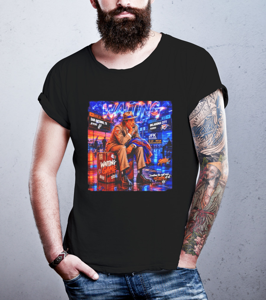 Waiting Game JFK Decisions San Antonio OKC Spurs Thunder T-Shirt