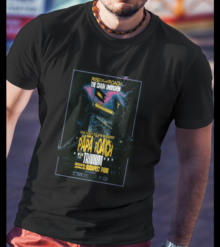 Papa Roach Trivium Live Budapest Park June 09 2026 The Chain Unbroken Concert T-Shirt