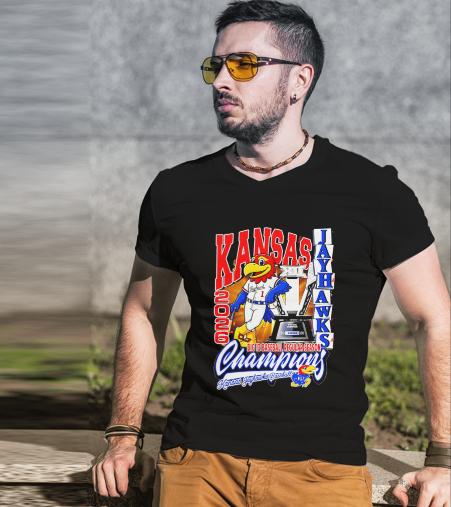 Kansas Jayhawks 2026 Big 12 Baseball Regular Season Champions T-Shirt