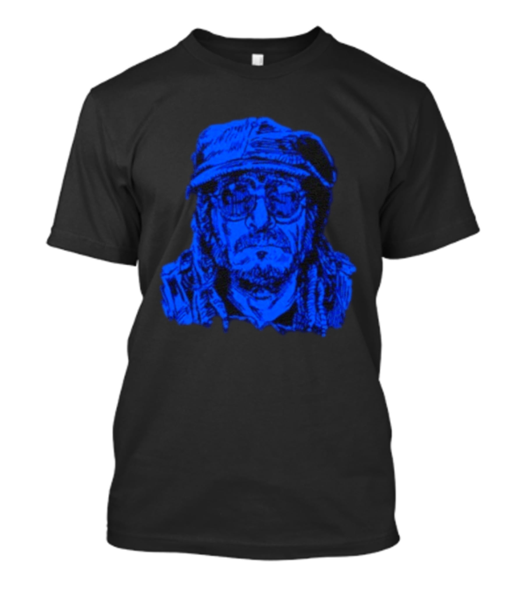 Keith Morris Blue Illustration Iconic Cap And Glasses T-Shirt