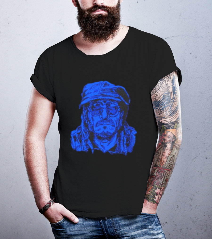 Keith Morris Blue Illustration Iconic Cap And Glasses T-Shirt