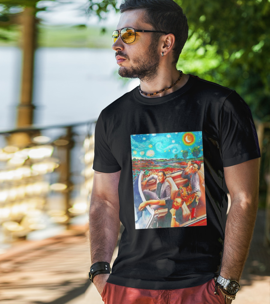 Salvador Dalí Frida Kahlo Vincent Van Gogh Starry Night Road Trip T-Shirt