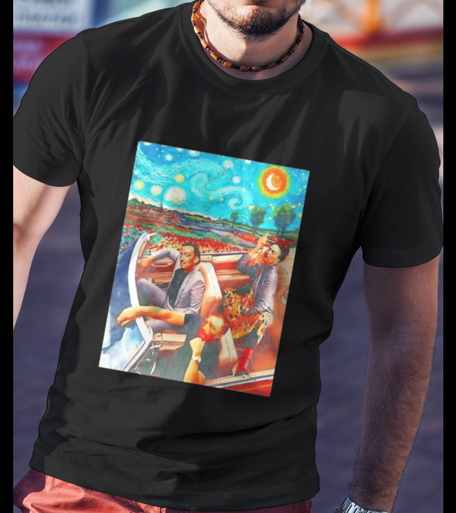 Salvador Dalí Frida Kahlo Vincent Van Gogh Starry Night Road Trip T-Shirt