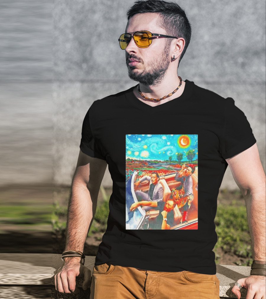 Salvador Dalí Frida Kahlo Vincent Van Gogh Starry Night Road Trip T-Shirt