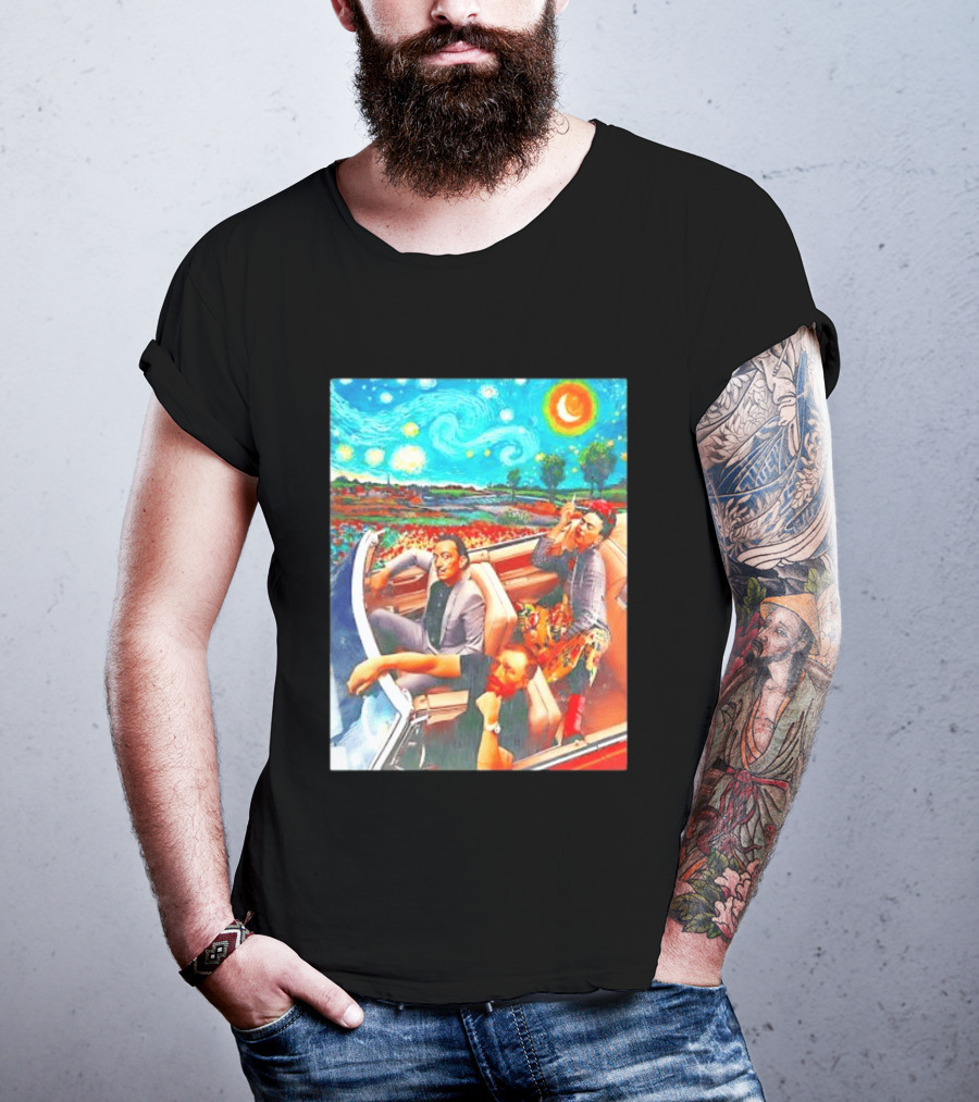 Salvador Dalí Frida Kahlo Vincent Van Gogh Starry Night Road Trip T-Shirt