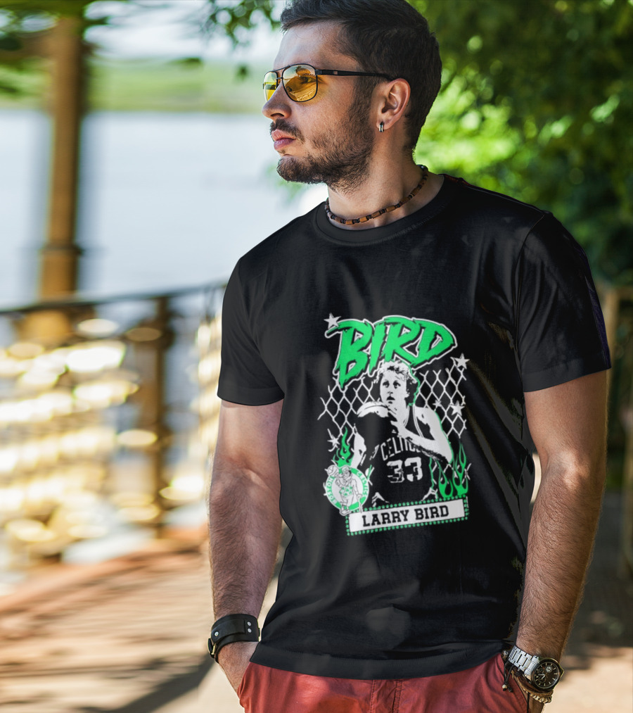 Boston Celtics Larry Bird NBA Player Number 33 T-Shirt