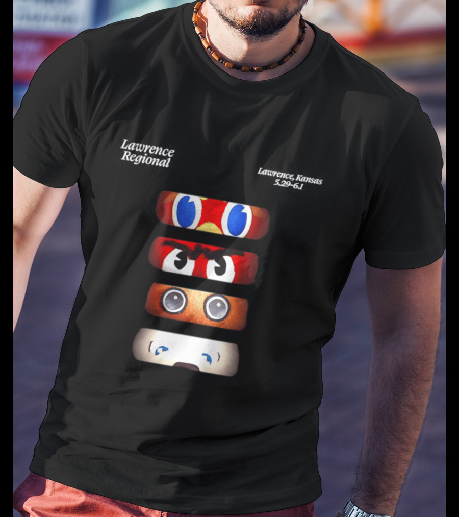 Lawrence Regional Kansas Cartoon Eyes Stack T-Shirt