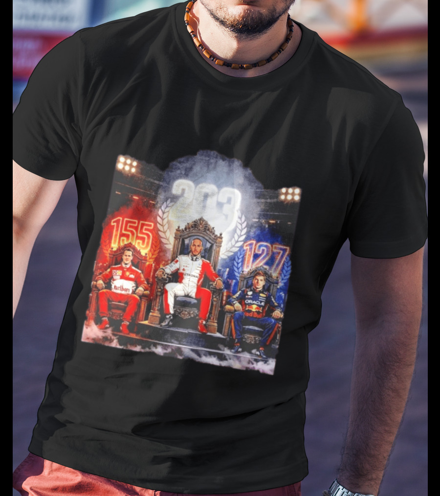 Michael Schumacher Lewis Hamilton Max Verstappen F1 155 203 127 Racing Legends T-Shirt
