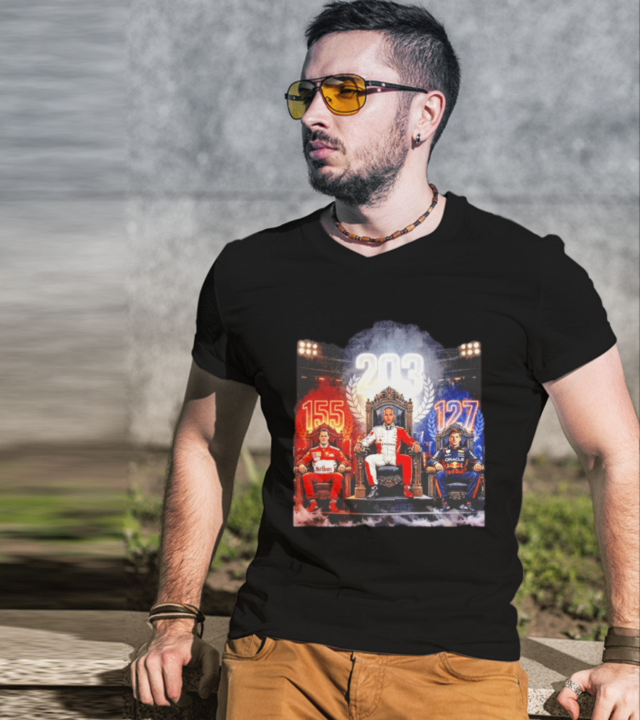 Michael Schumacher Lewis Hamilton Max Verstappen F1 155 203 127 Racing Legends T-Shirt