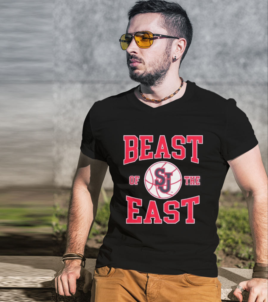 St. Johns Red Storm Beast Of The East Basketball SJ T-Shirt