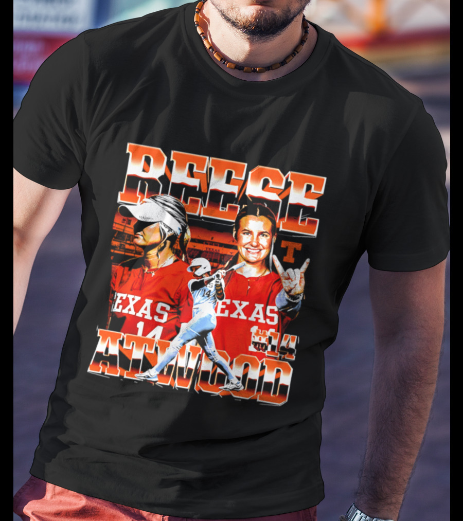 Texas Longhorns Softball Reese Atwood Player 14 Collage T-Shirt
