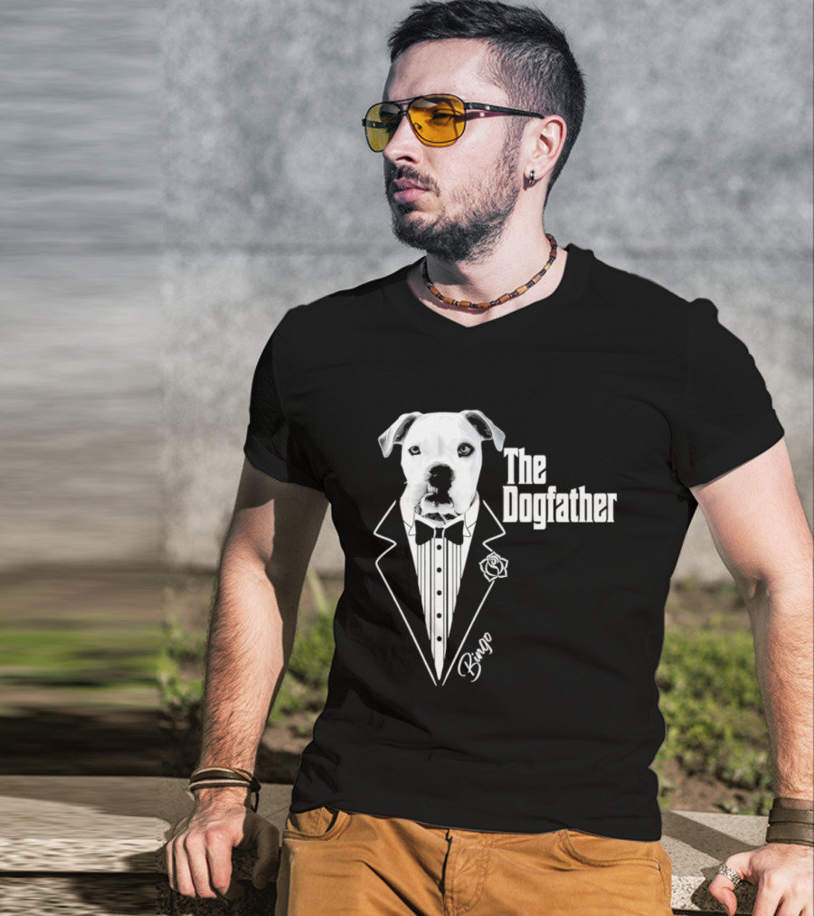 The Dogfather Bingo Tuxedo Bow Tie Rose Godfather Movie Pet Owner T-Shirt