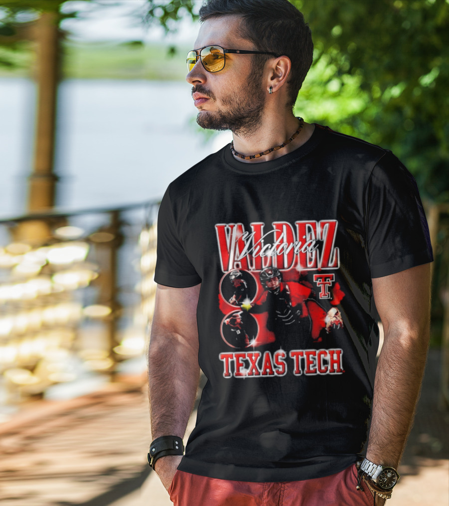 Valdez Number 8 Texas Tech 90s Bootleg T-Shirt