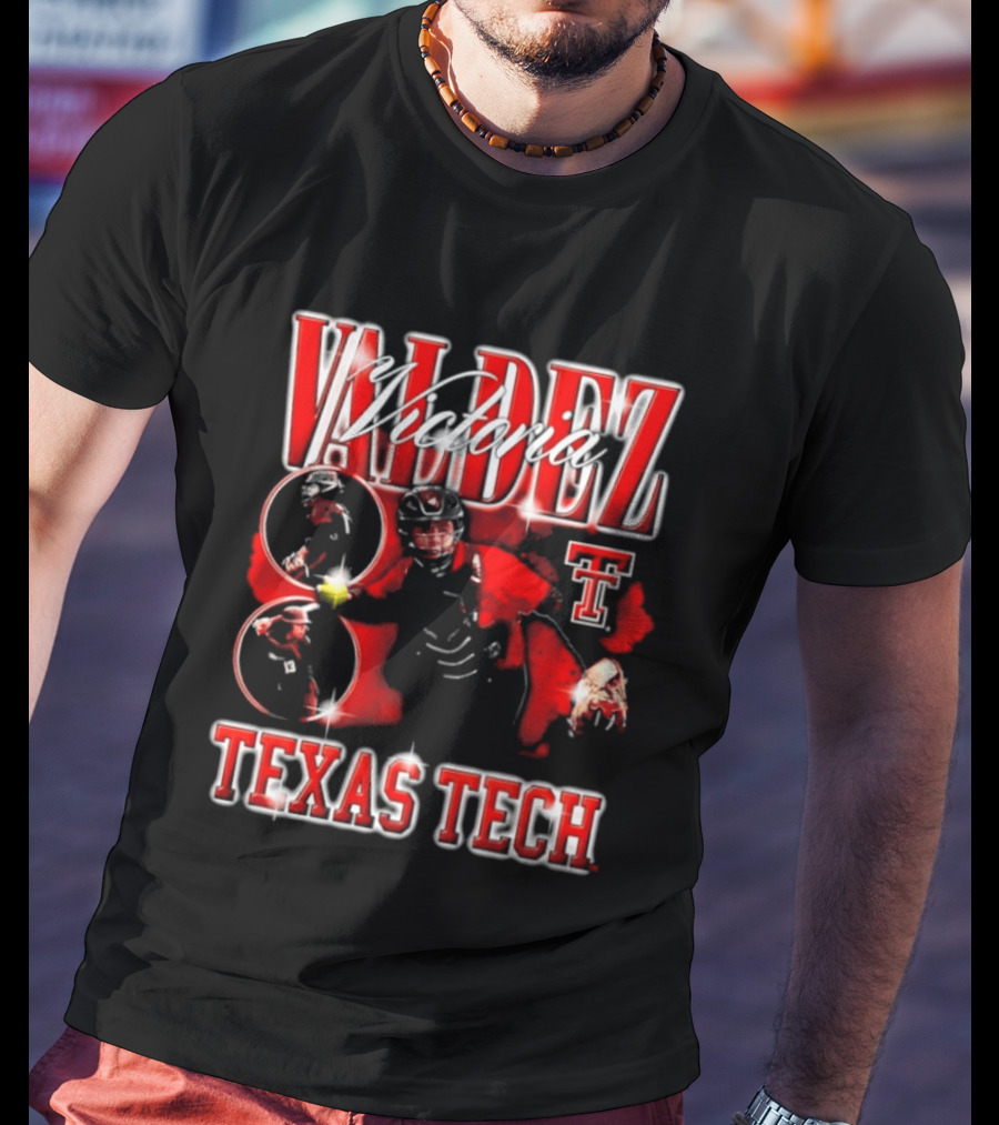 Valdez Number 8 Texas Tech 90s Bootleg T-Shirt