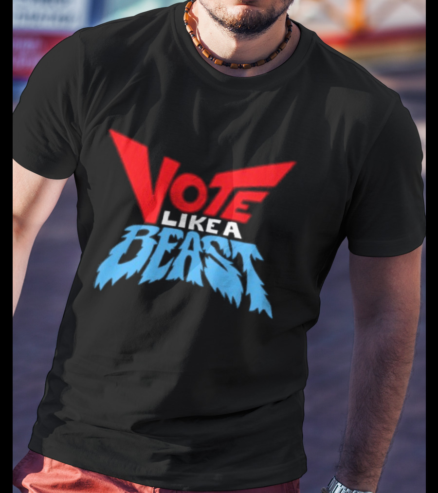 Vote Like A Beast Bold Red Blue T-Shirt
