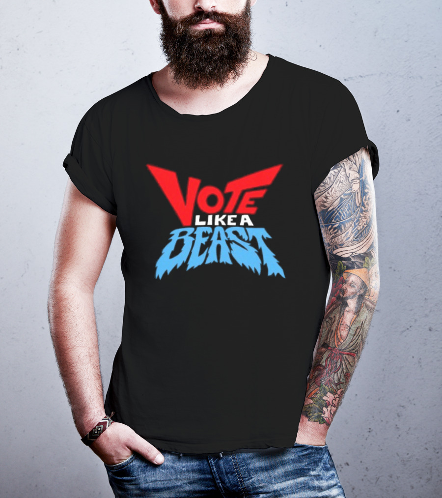 Vote Like A Beast Bold Red Blue T-Shirt