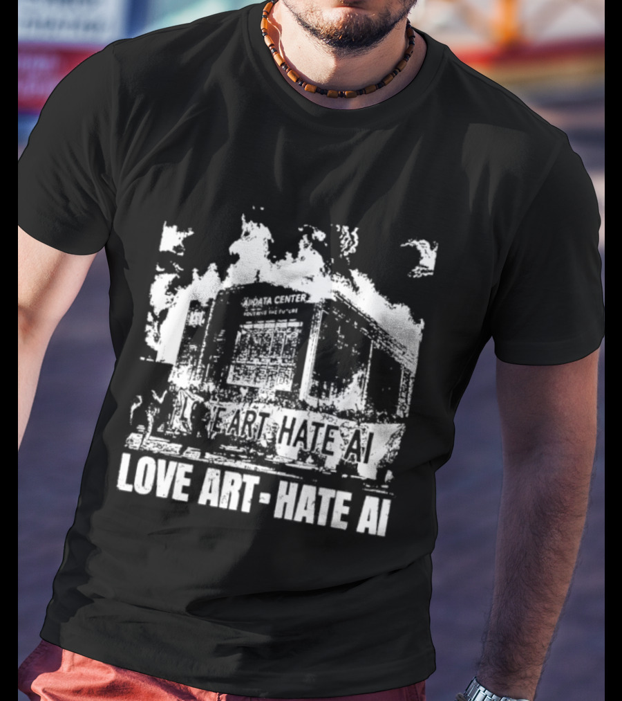 Love Hate AI Data Center Fire T-Shirt