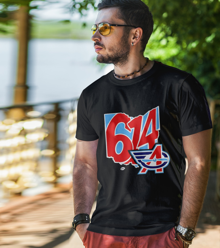 Arlington Renegades Ohio 614 United Football League State Map T-Shirt