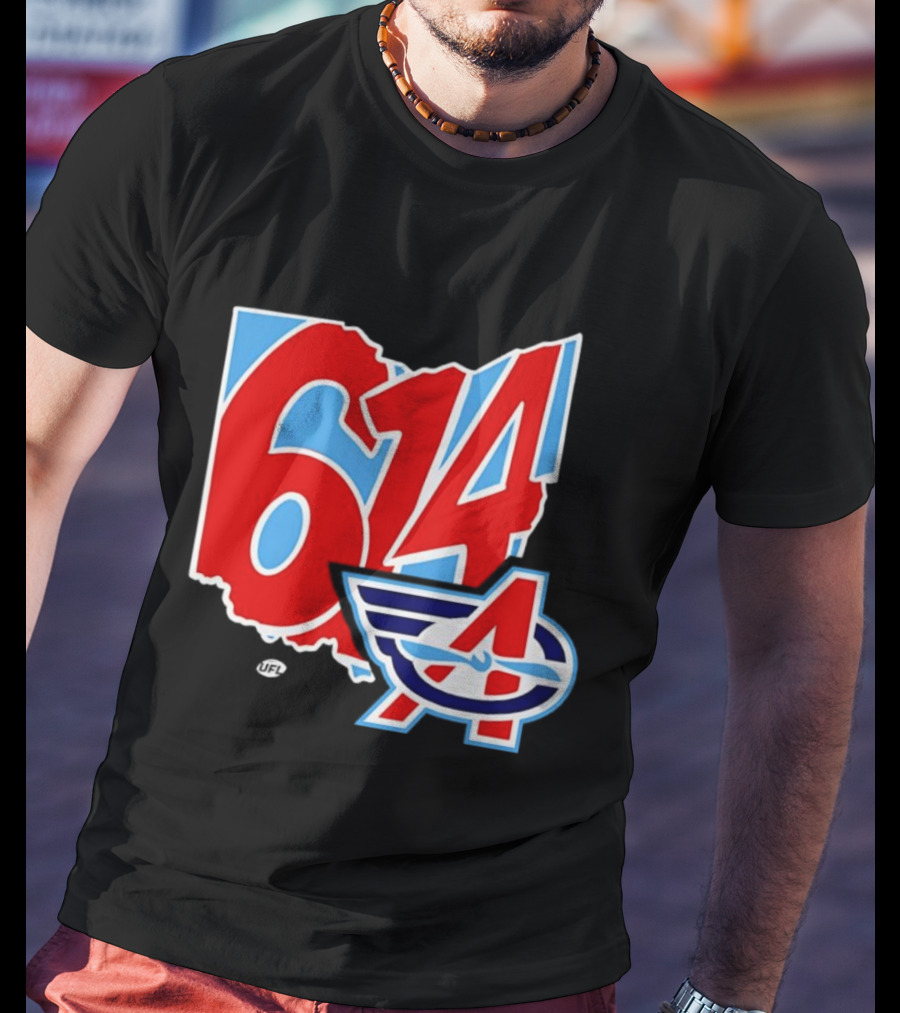 Arlington Renegades Ohio 614 United Football League State Map T-Shirt