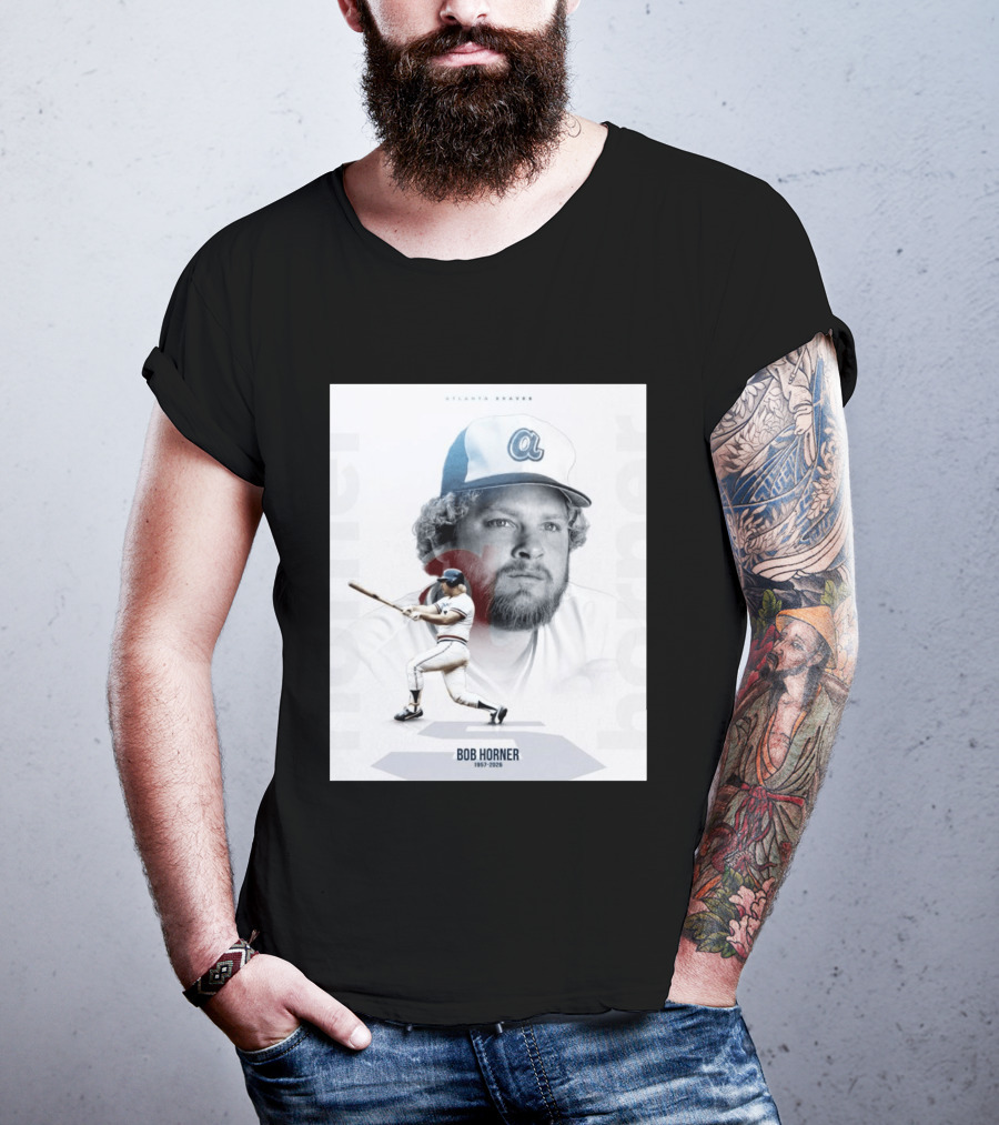 Atlanta Braves Bob Horner 1957 2026 Vintage Baseball T-Shirt