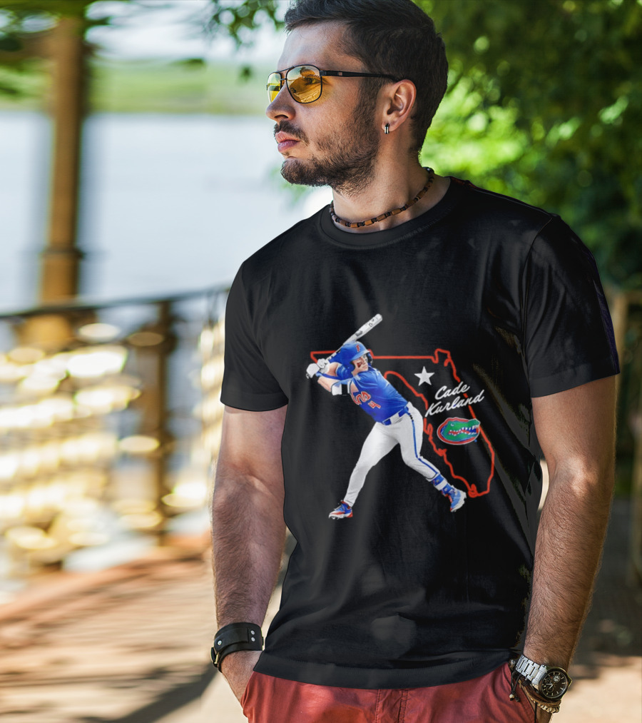 Cade Kurland Florida Gators Men's College Baseball NCAA Florida Outline Star Gators T-Shirt
