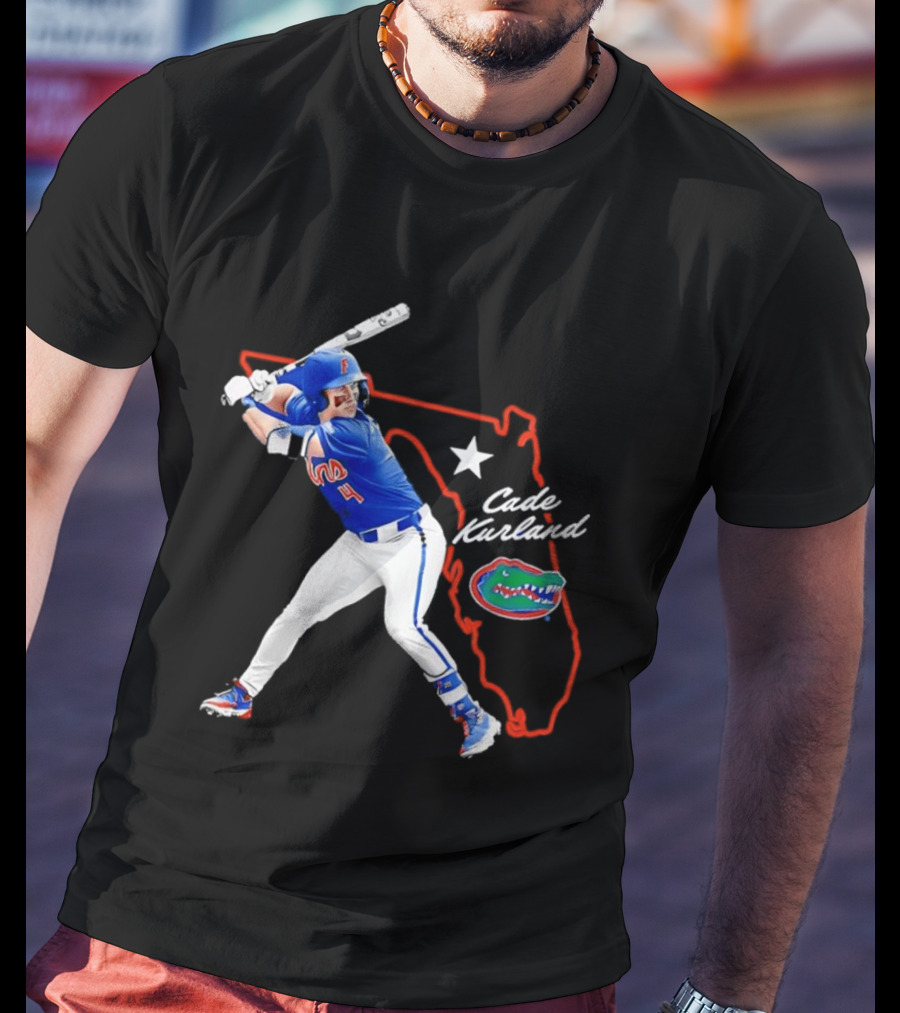 Cade Kurland Florida Gators Men's College Baseball NCAA Florida Outline Star Gators T-Shirt