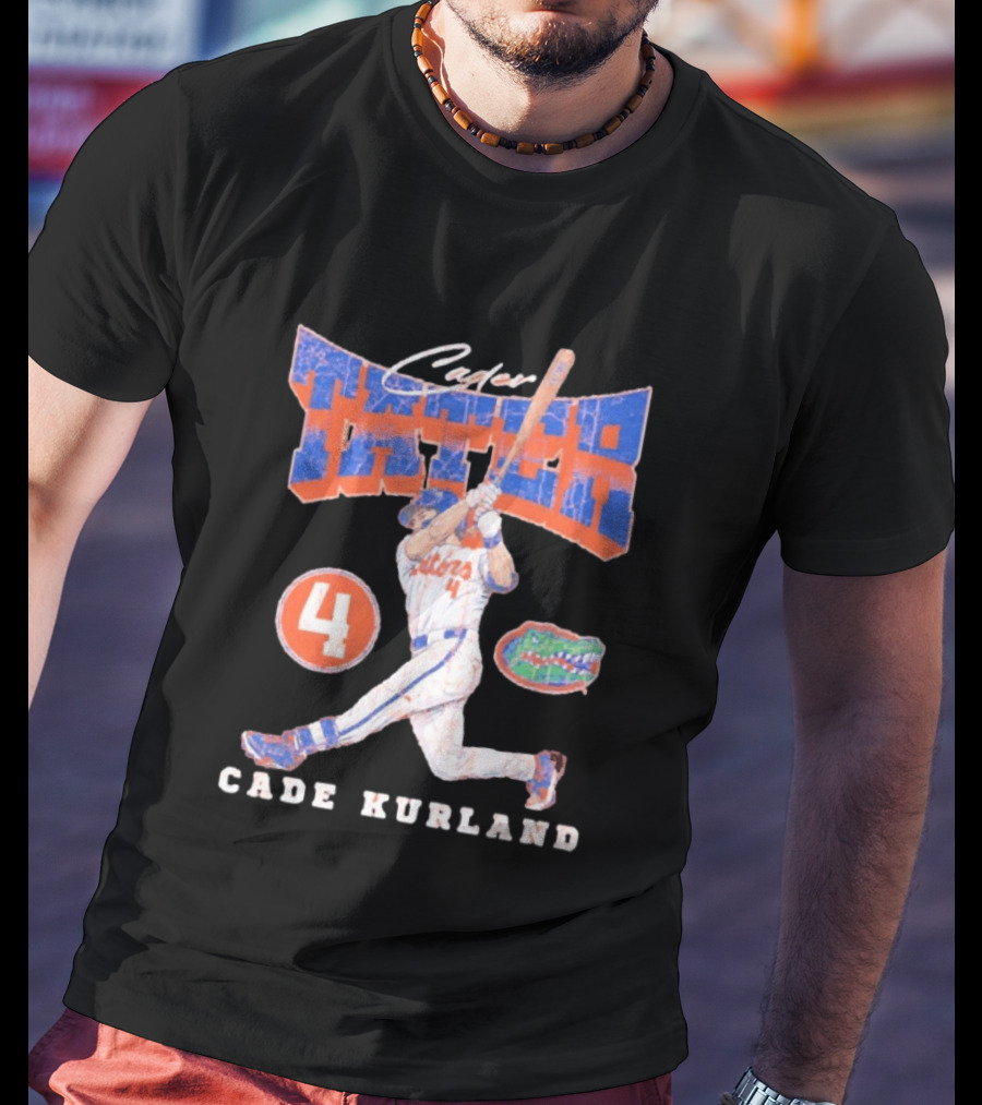 Cader Tater Florida Gators Cade Kurland Number 4 Baseball T-Shirt