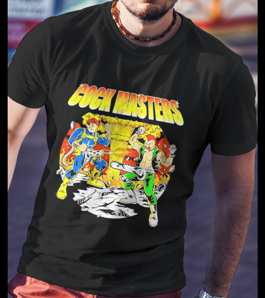Cock Masters Cartoon Characters With Classic Action Pose T-Shirt
