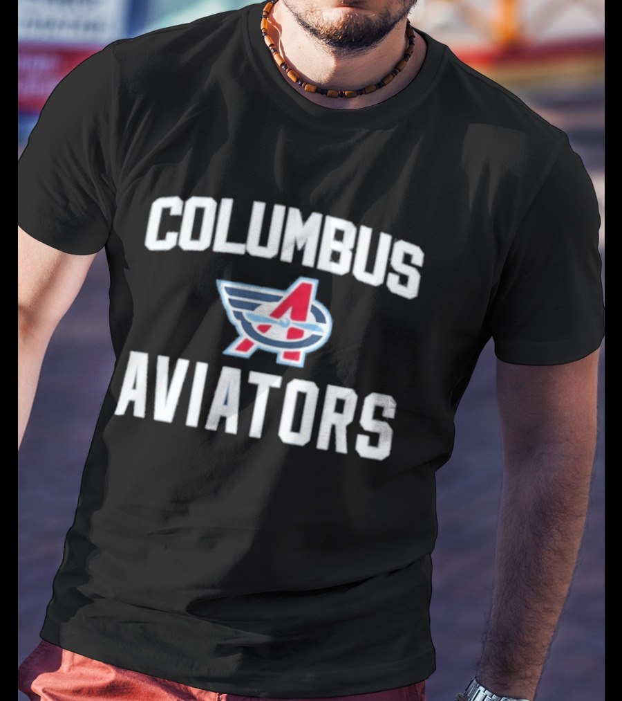 Columbus Aviators UFL Block Letter Iconic Winged T-Shirt