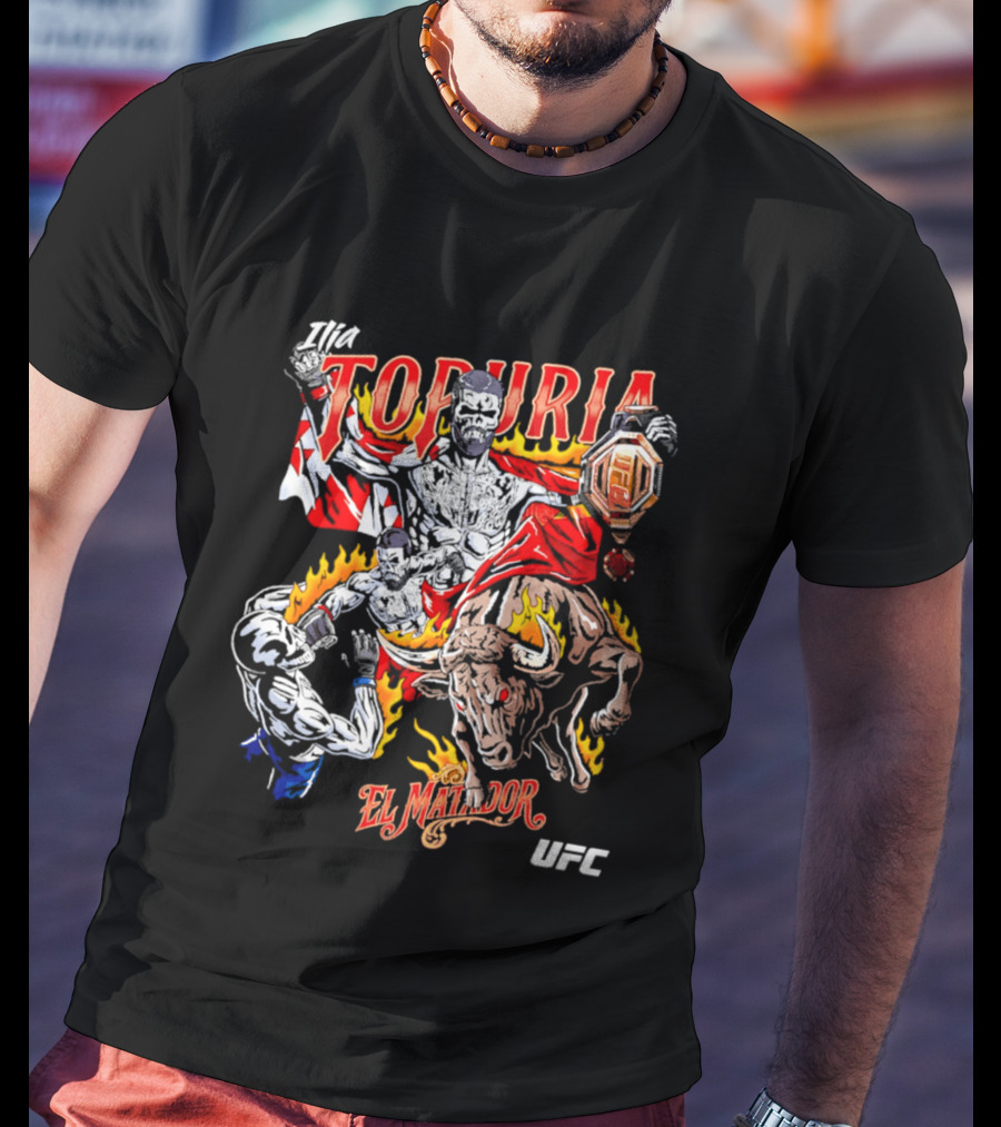 Ilia Topuria UFC El Matador Bullfighter Hand Drawn T-Shirt