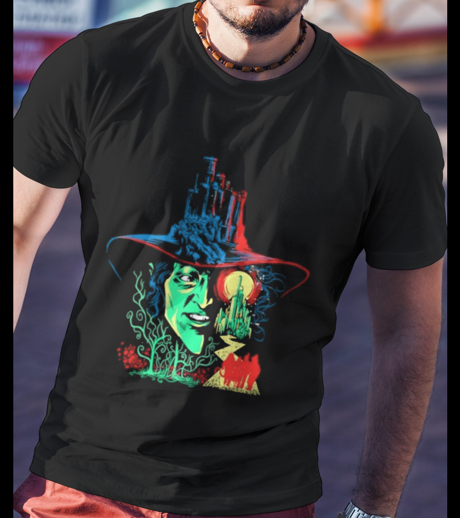 Pieces Of Oz Emerald City Wizard Face And Hat In Artistic T-Shirt