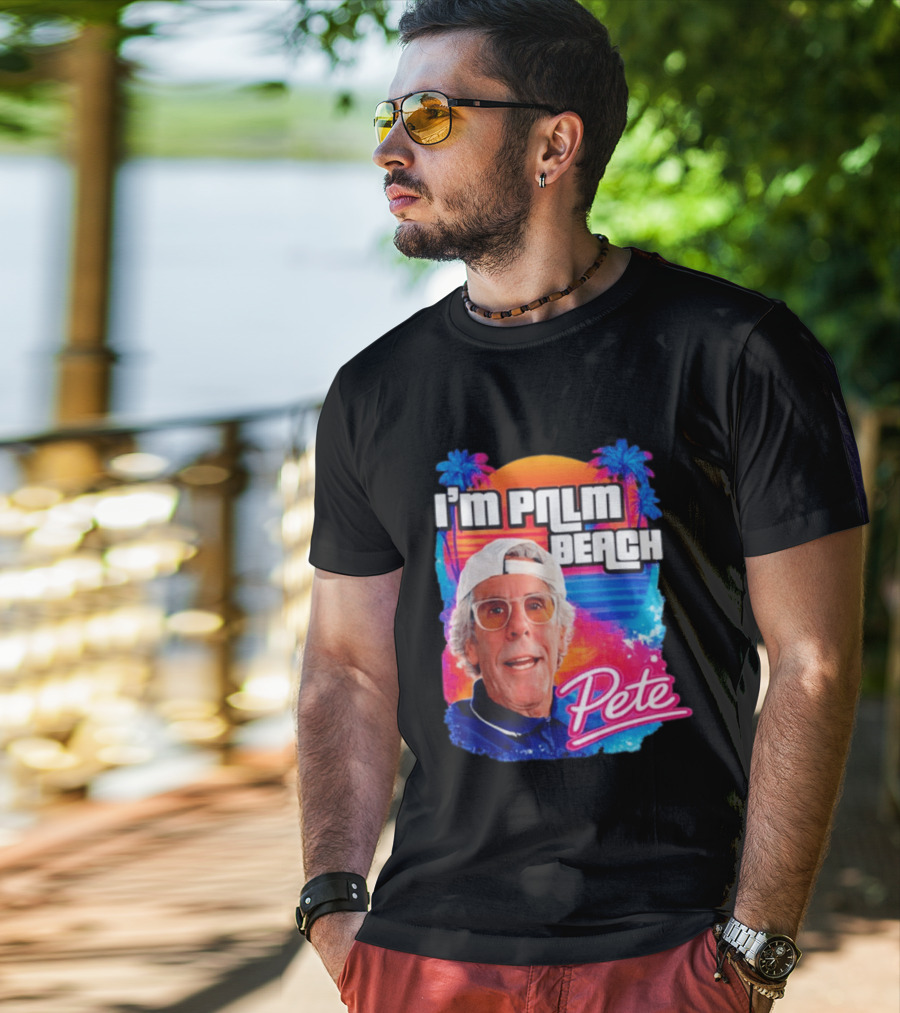 I'm Palm Beach Pete Retro Sunset Tropical Vibes Ocean Blue T-Shirt