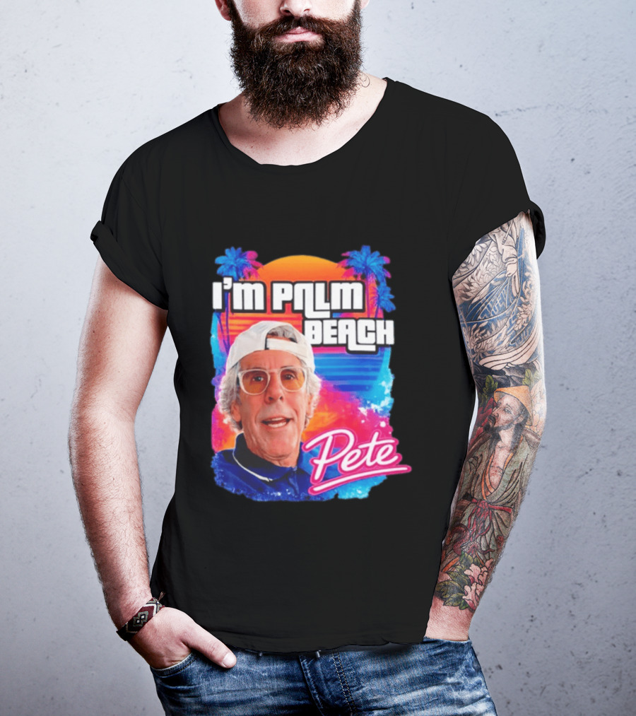 I'm Palm Beach Pete Retro Sunset Tropical Vibes Ocean Blue T-Shirt