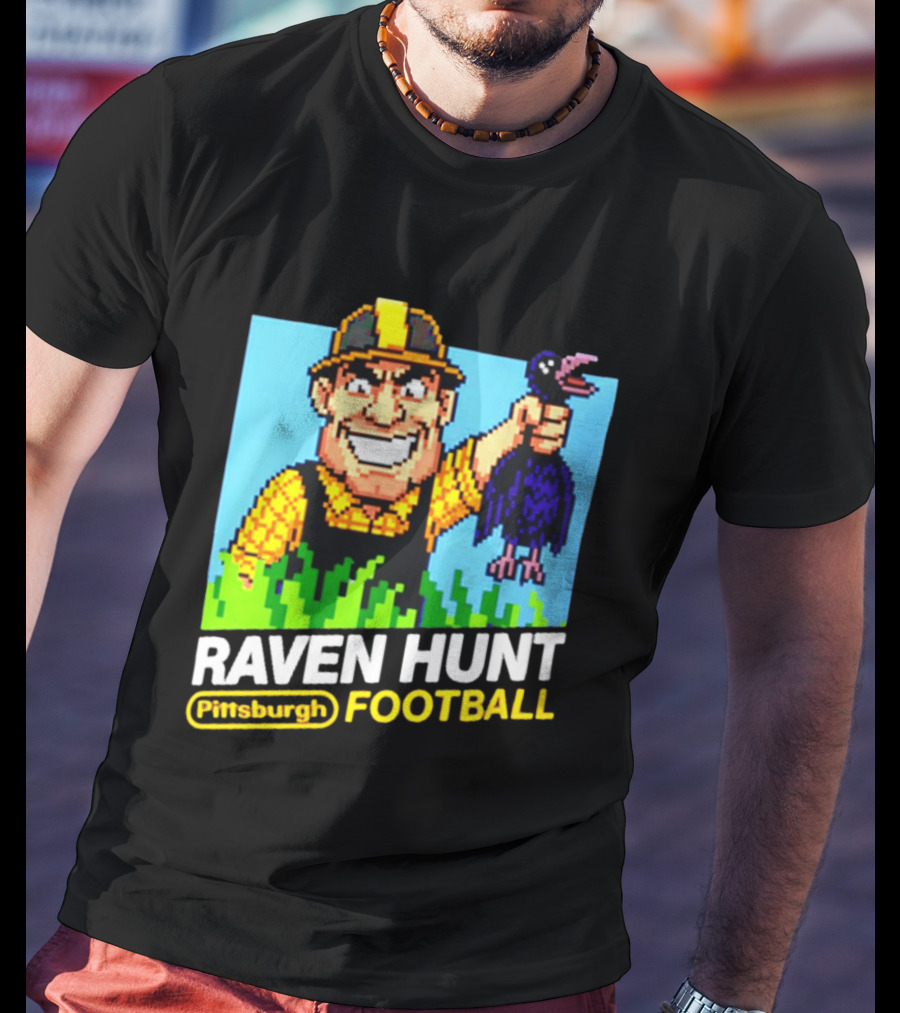 Raven Hunt Pittsburgh Football 8bit Game T-Shirt