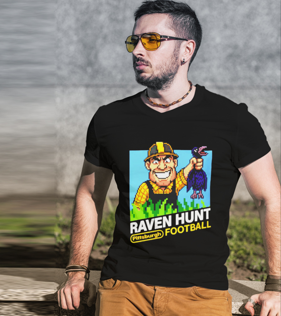 Raven Hunt Pittsburgh Football 8bit Game T-Shirt
