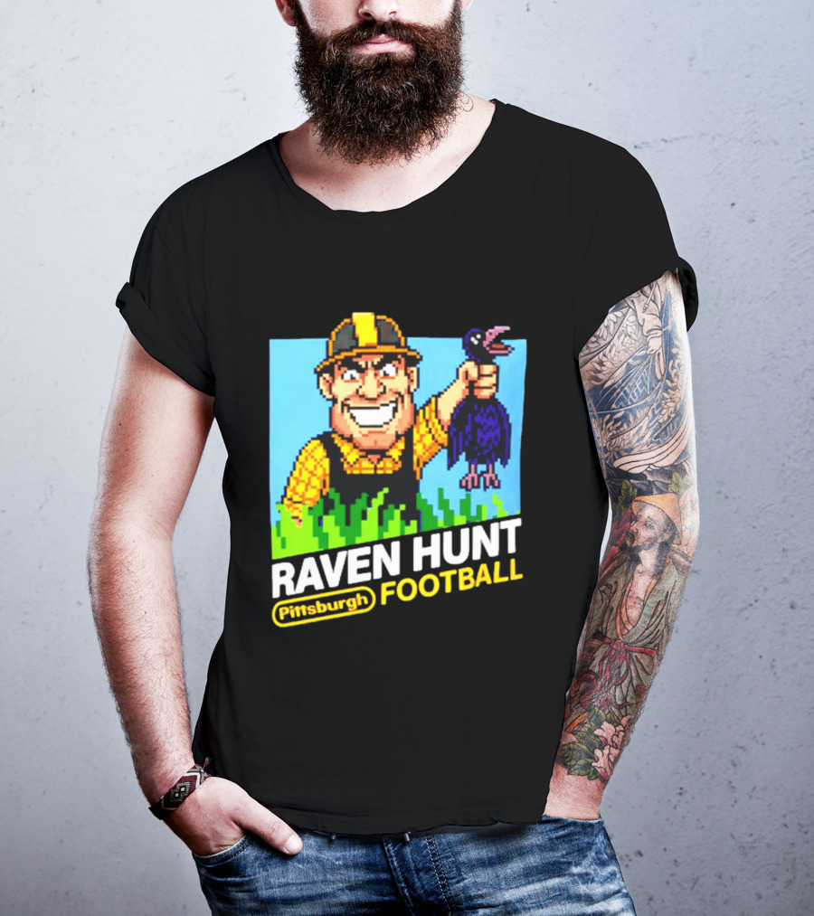 Raven Hunt Pittsburgh Football 8bit Game T-Shirt