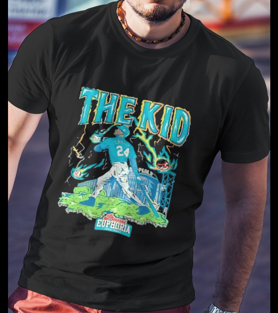 Ken Griffey Jr Seattle Mariners The Kid 24 Planet Euphoria Retro Baseball T-Shirt