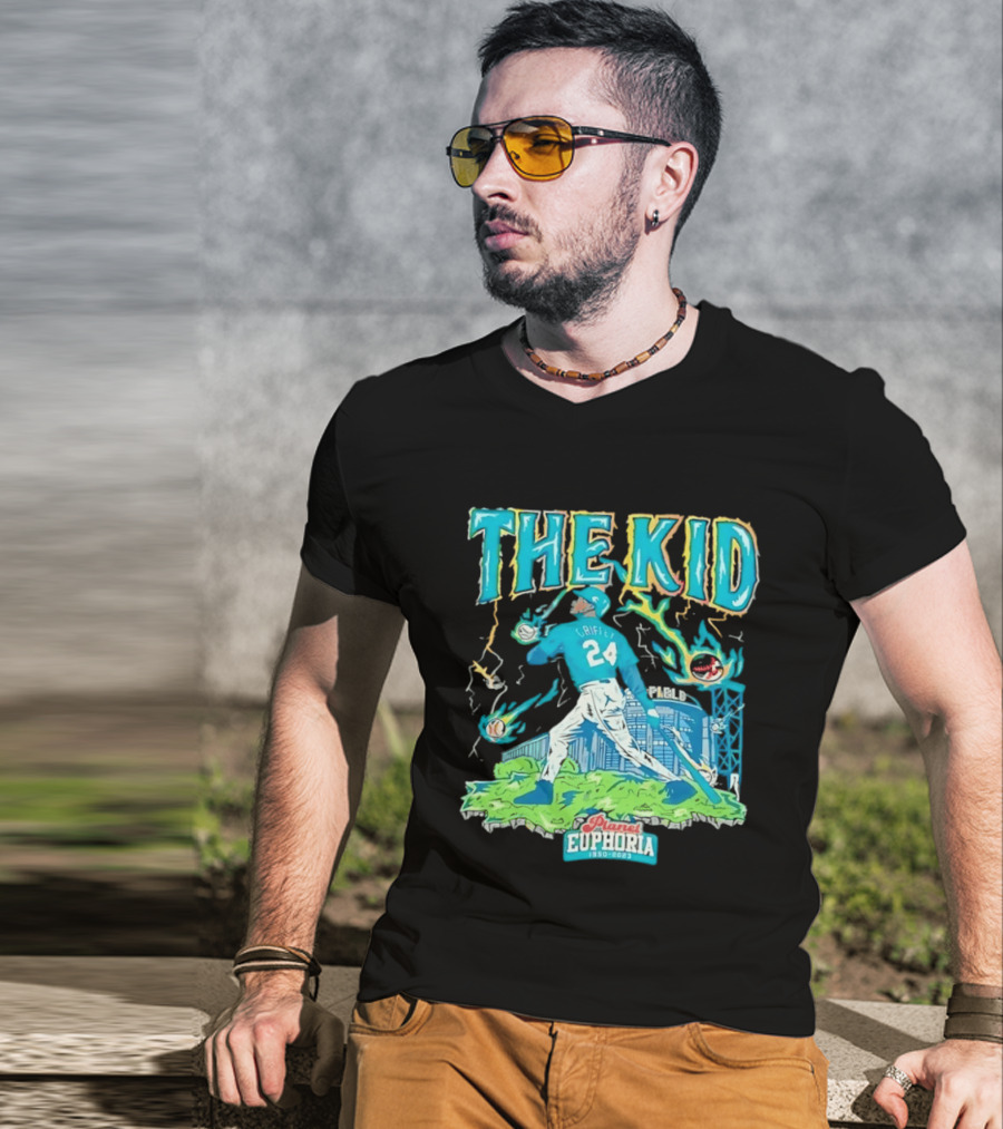 Ken Griffey Jr Seattle Mariners The Kid 24 Planet Euphoria Retro Baseball T-Shirt