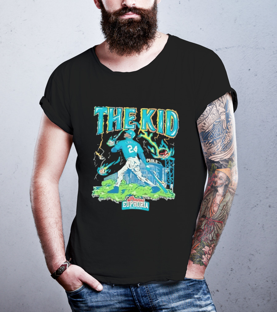 Ken Griffey Jr Seattle Mariners The Kid 24 Planet Euphoria Retro Baseball T-Shirt