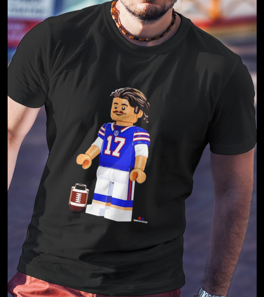 Lego Josh Allen Buffalo Bills 17 Quarterback Minifigure Football Fan Collectible T-Shirt