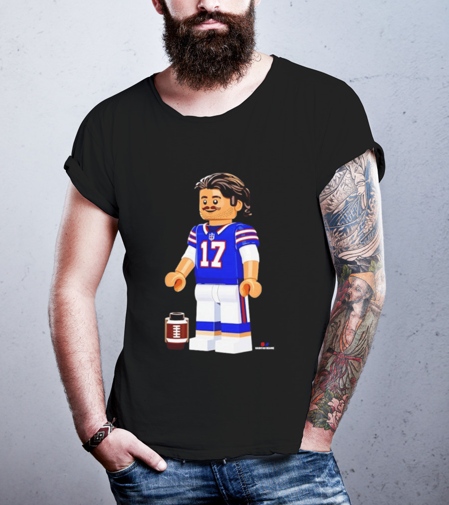 Lego Josh Allen Buffalo Bills 17 Quarterback Minifigure Football Fan Collectible T-Shirt