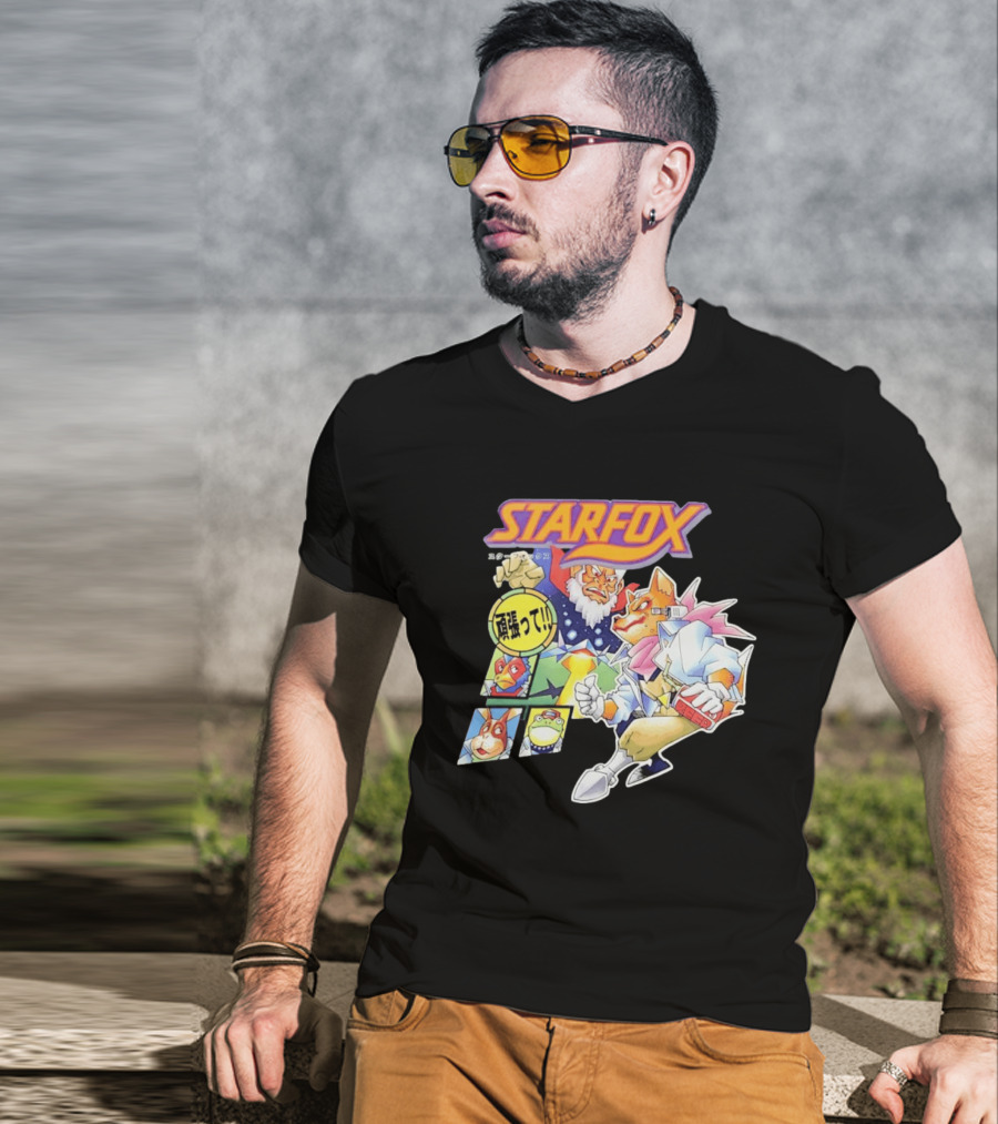 Starfox Japanese Kanji Manga Style Characters T-Shirt