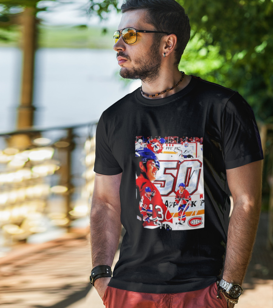 Montreal Canadiens Cole Caufield 50 Goals Celebration 2026 T-Shirt