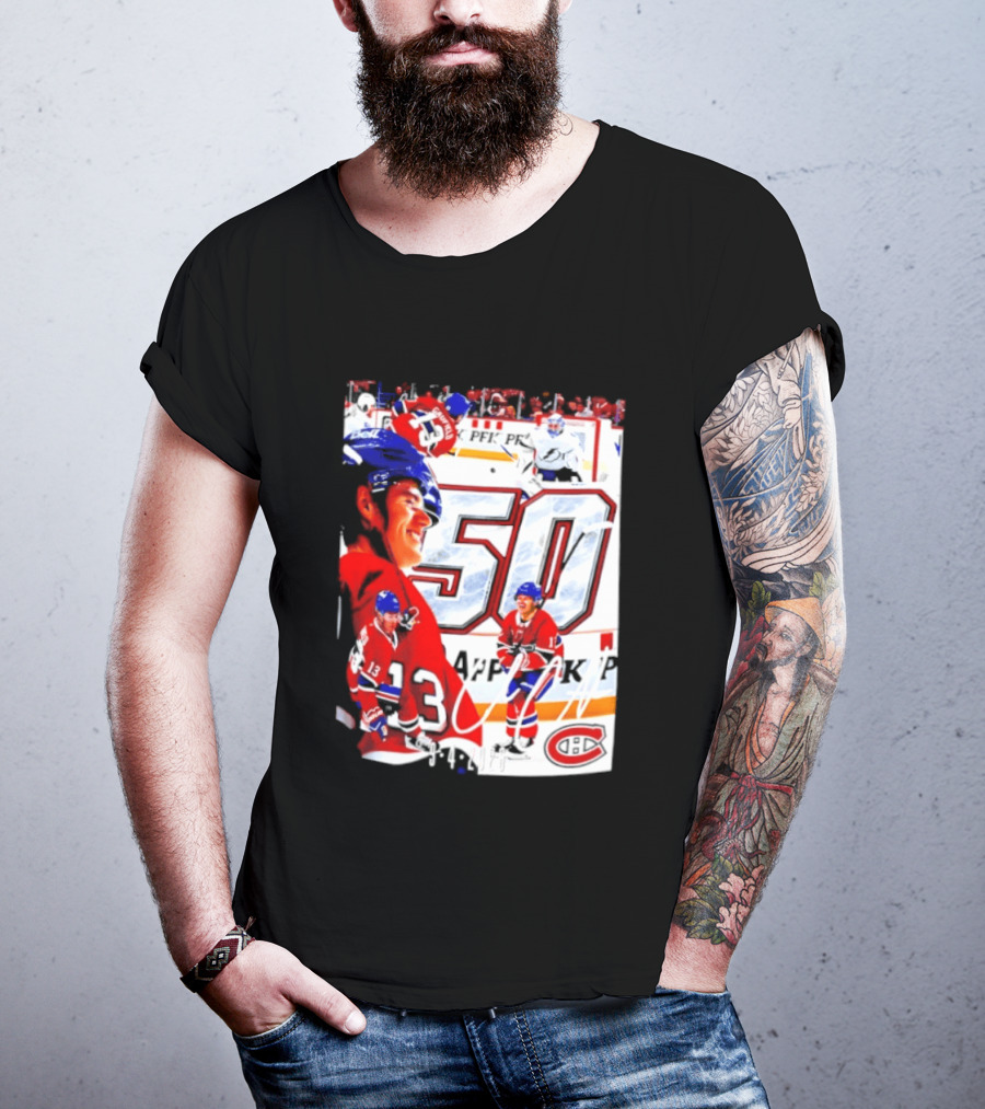 Montreal Canadiens Cole Caufield 50 Goals Celebration 2026 T-Shirt