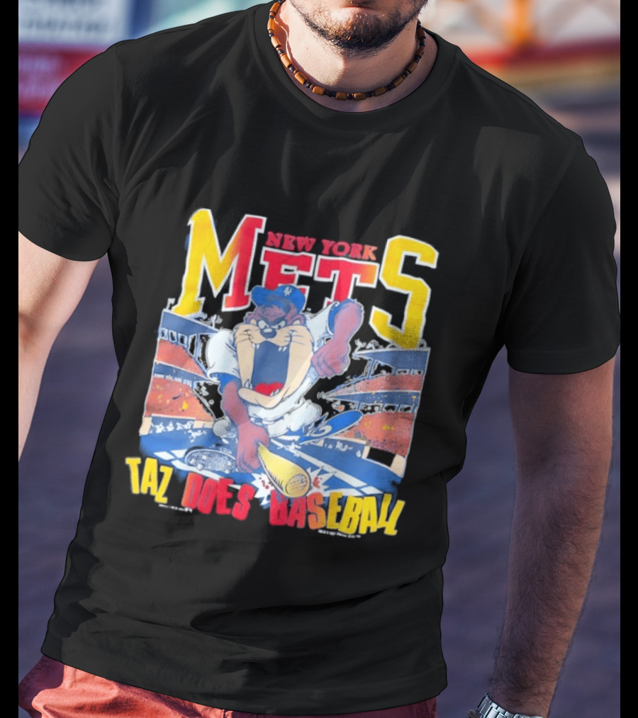 New York Mets Taz Does Baseball Stadium Scene T-Shirt
