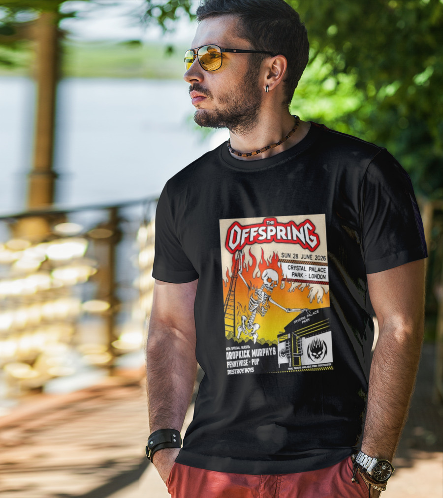 The Offspring Concert June 28 2026 Crystal Palace Park London Dropkick Murphys Pennywise Pup Destroy Boys T-Shirt