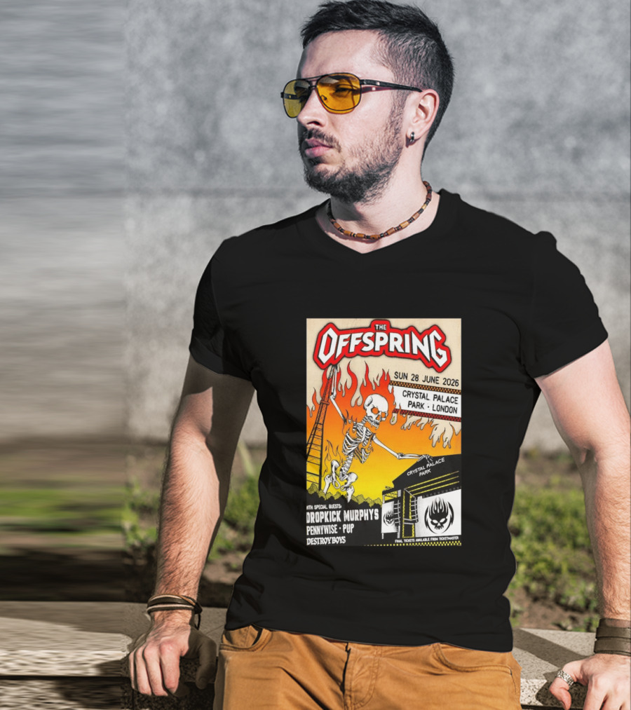 The Offspring Concert June 28 2026 Crystal Palace Park London Dropkick Murphys Pennywise Pup Destroy Boys T-Shirt