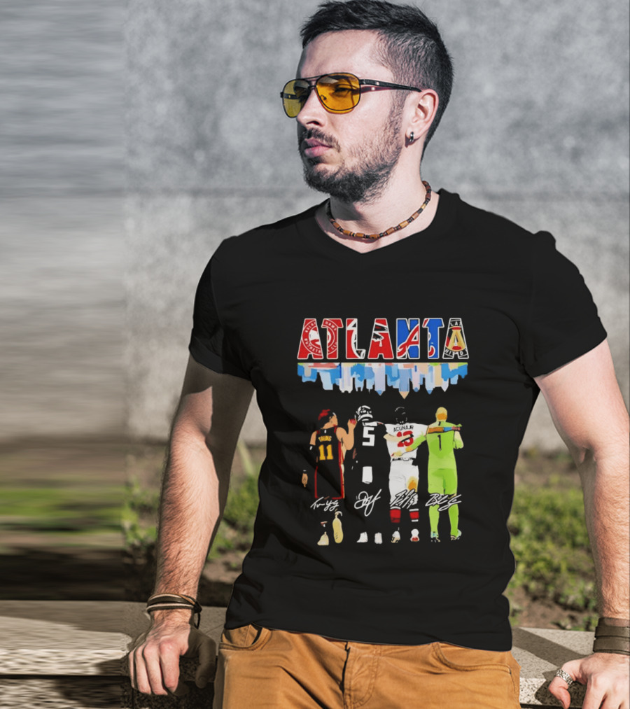 Atlanta Sports Trae Young Ronald Acuña Jr Hawks Falcons Braves United FC NBA MLB MLS T-Shirt